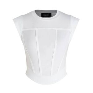Cider Women's White Cotton / Spandex Corset Tank Top EUC